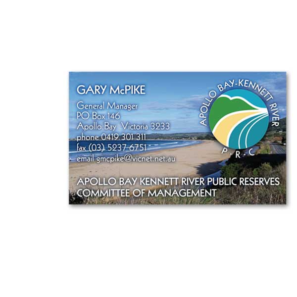 Business card for Apollo Bay-Kennett River Public Reserves Committee