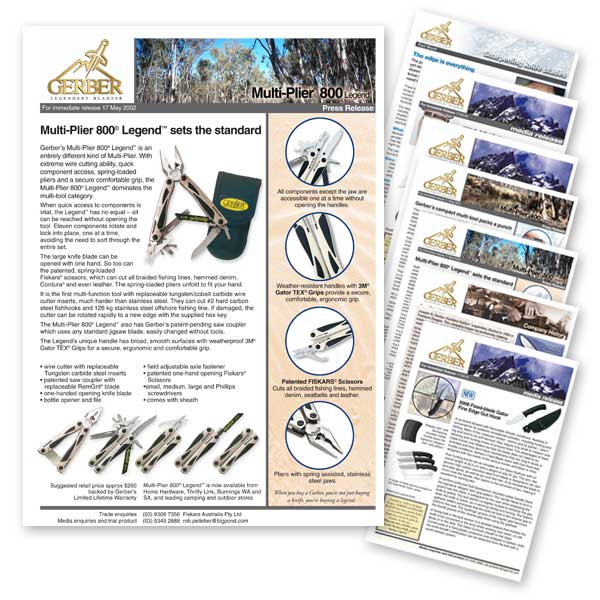 Press releases for Gerber Legendary Blades