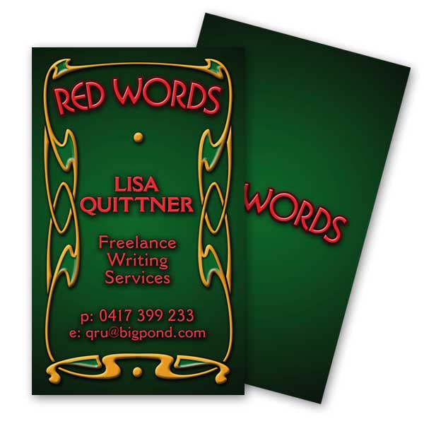 Red Words business card